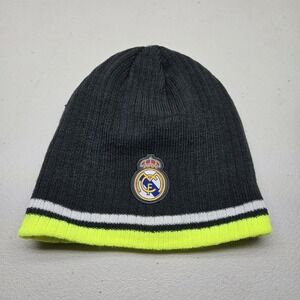 Real Madrid Men Beanie OS Green Logo‎ Acrylic Striped Hat Soccer